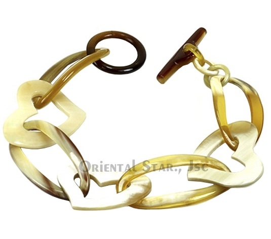 Horn chain bangle bracelet