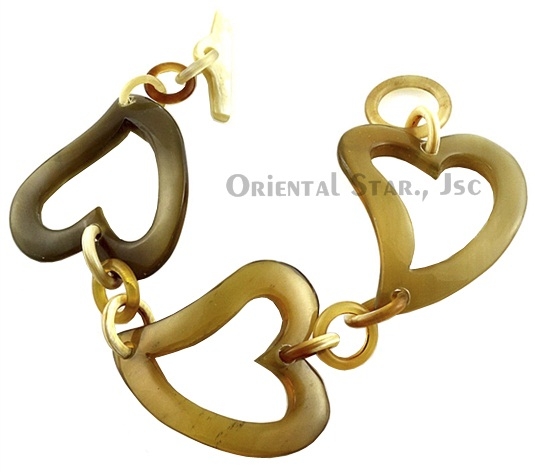 Horn chain bangle bracelet