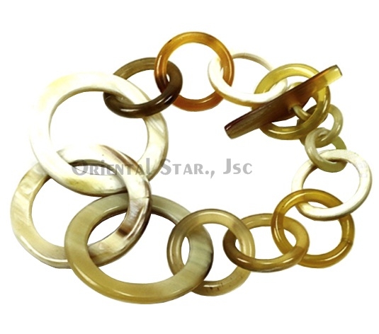 Horn circle bangle bracelet