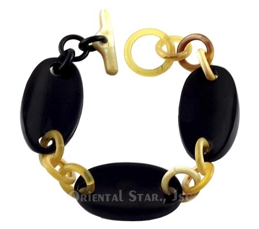 Horn chain bangle bracelet