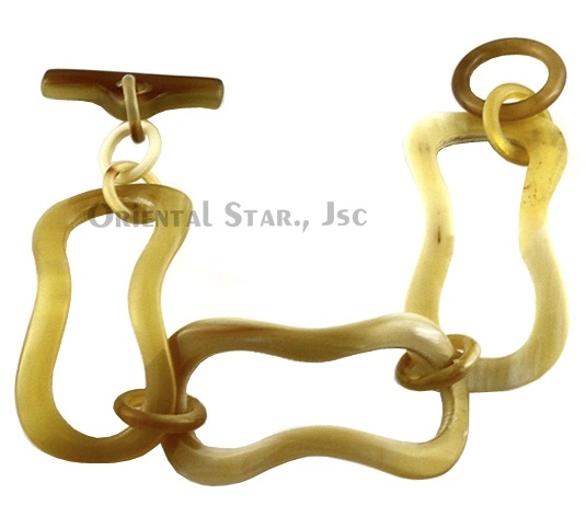 Horn chain bangle bracelet