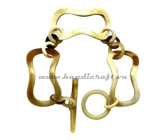 Horn chain bangle bracelet