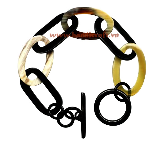 Horn chain bangle bracelet