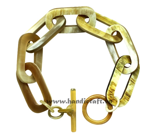 Horn chain bangle bracelet