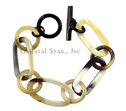 Horn chain bangle bracelet