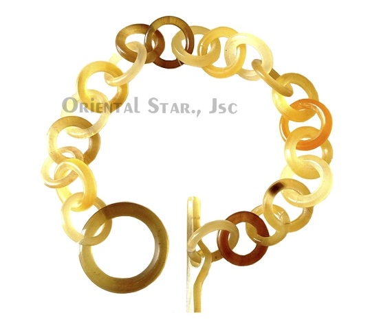 Horn circle bangle bracelet