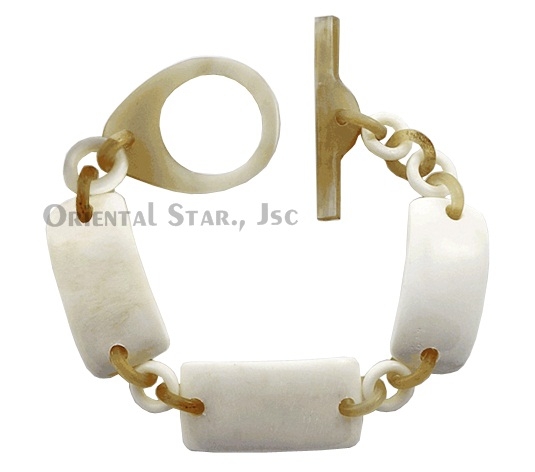 Horn & bone bangle bracelet