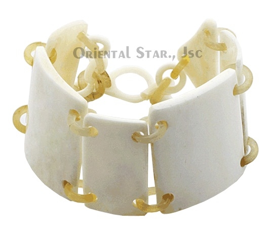 Horn & bone bangle bracelet