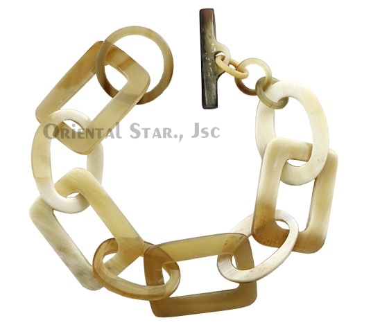 Horn circle bangle bracelet