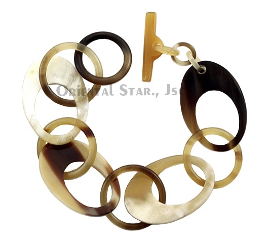 Horn circle bangle bracelet