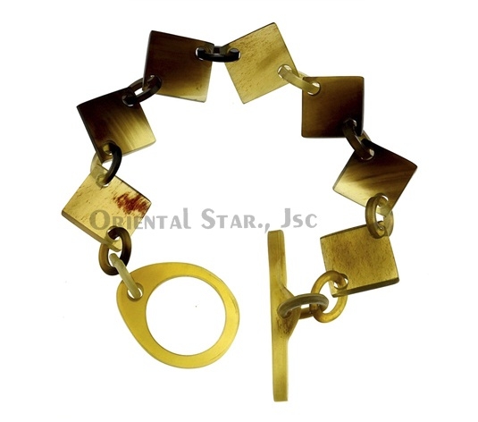 Horn chain bangle bracelet