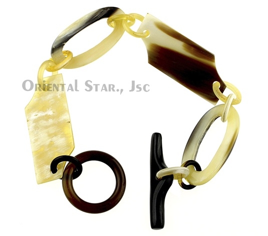 Horn chain bangle bracelet