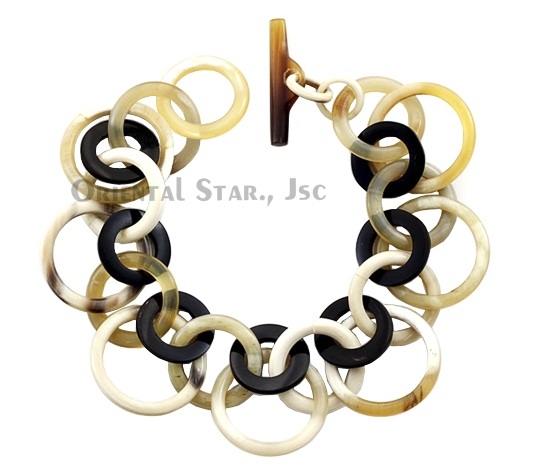 Horn circle bangle bracelet