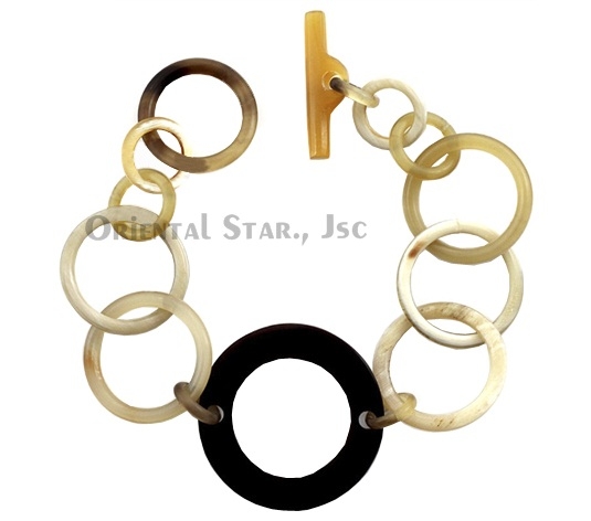 Horn circle bangle bracelet