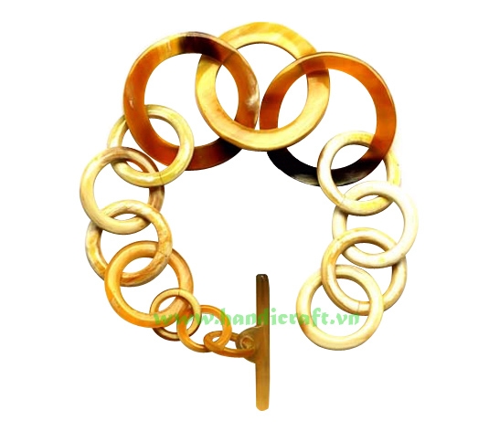 Horn circle bangle bracelet