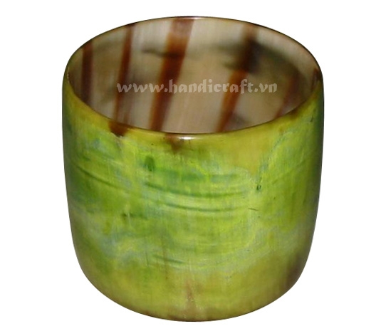 Green dyed horn bangle bracelet