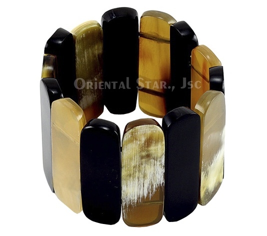 Black & brown horn bangle bracelet