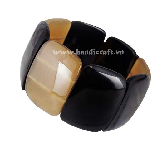 Black & brown horn bangle bracelet