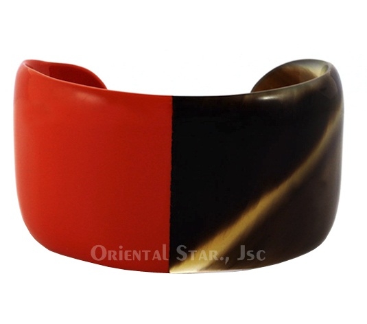 Horn & lacquer cuff bracelet