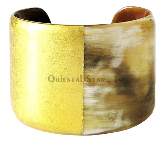 Horn & lacquer cuff bracelet