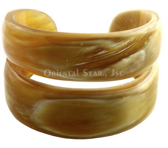 Carved horn cuff bracelet