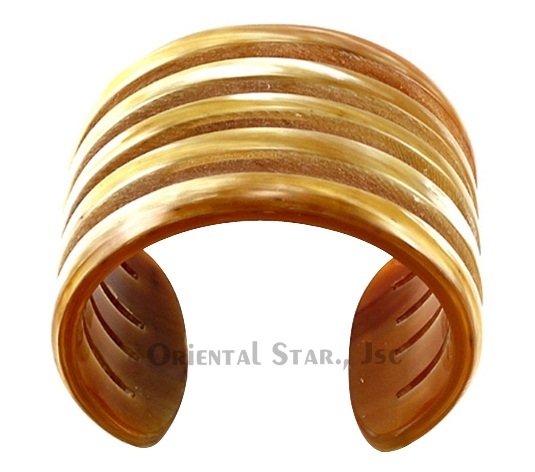 Carved horn cuff bracelet