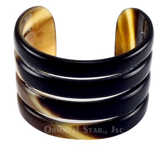 Carved horn cuff bracelet