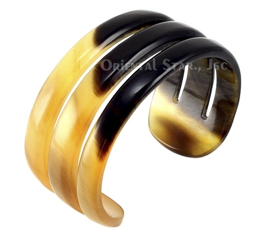 Carved horn cuff bracelet