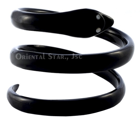 Natural horn bangle bracelet with snake shape