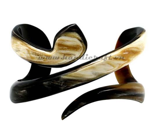 Carved horn cuff bracelet