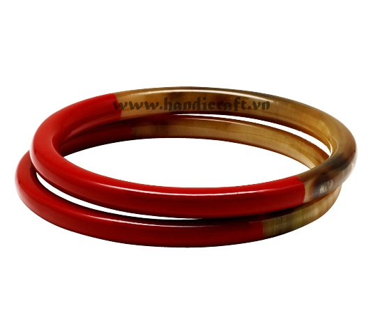 Horn & lacquer bangle bracelet set