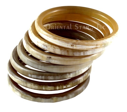 Natural horn bangle bracelet set of seven