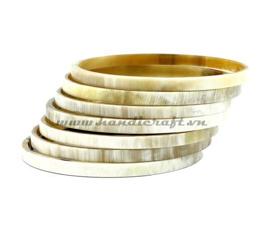 Natural horn bangle bracelet set of seven