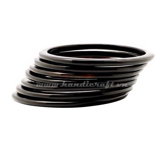 Black horn bangle bracelet