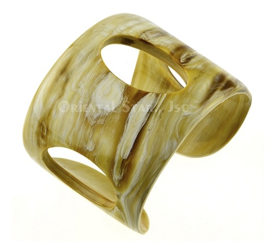 Carved horn cuff bracelet