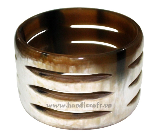 Natural carved horn bangle bracelet