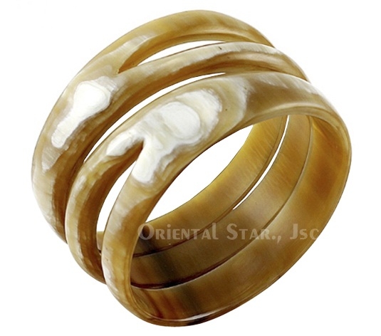 Natural carved horn bangle bracelet