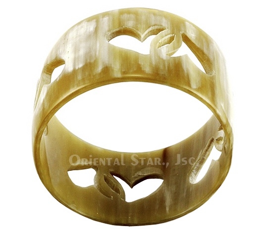 Natural carved horn bangle bracelet