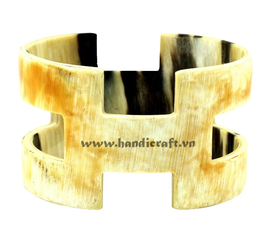 Natural carved horn bangle bracelet