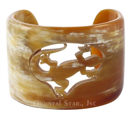 Carved horn cuff bracelet