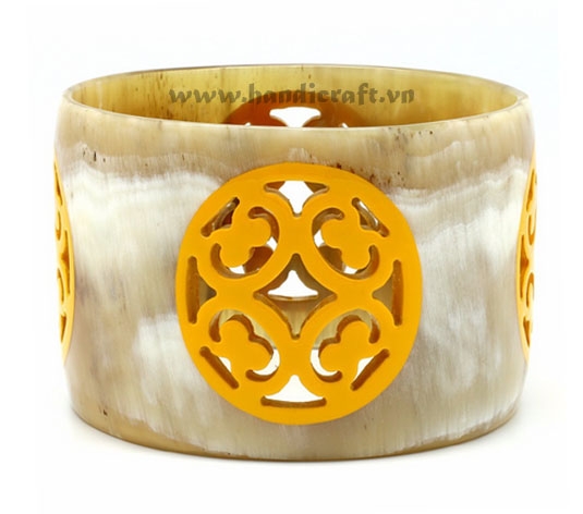 Carved horn bangle bracelet