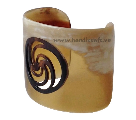 Carved horn cuff bracelet