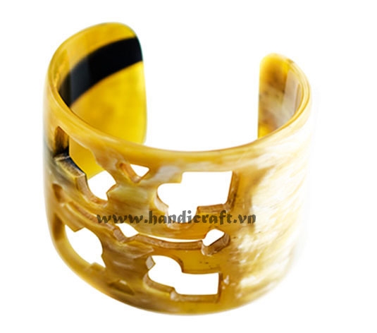 Carved horn cuff bracelet