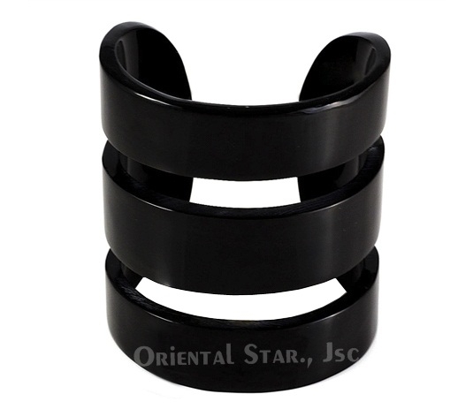 Black horn cuff bracelet
