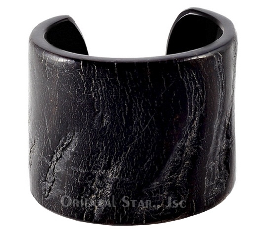 Natural black horn cuff bracelet