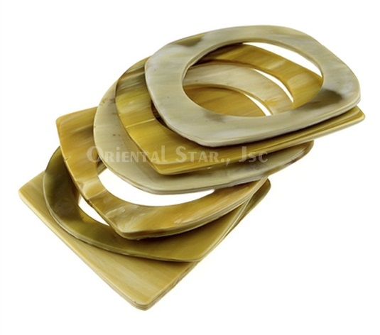 Multi shape natural horn bangle bracelet