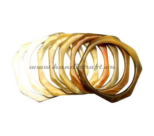 Eight angles natural horn bangle bracelet