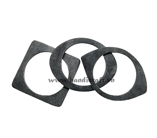 Set of three flat matte horn bangle bracelet