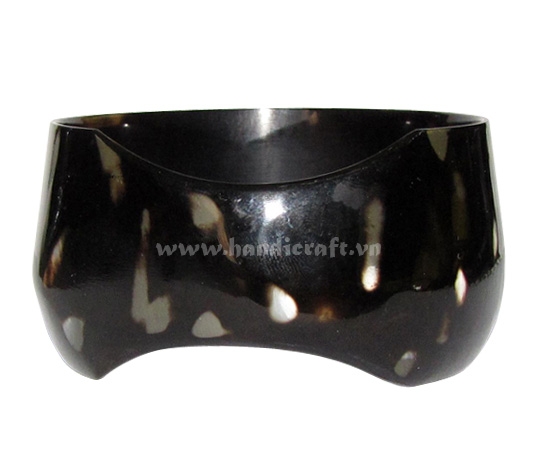 Black horn with polka dots bangle bracelet