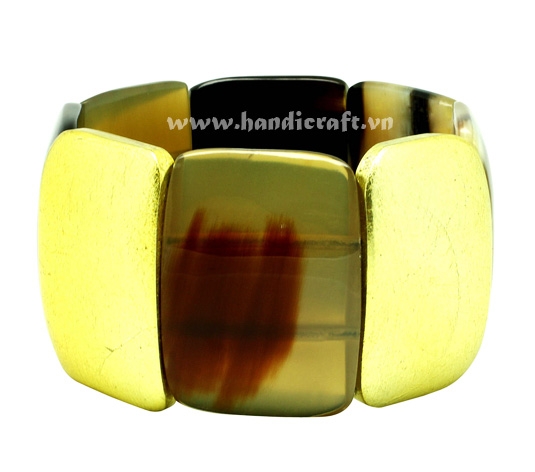 Horn & gold lacquer bangle bracelet